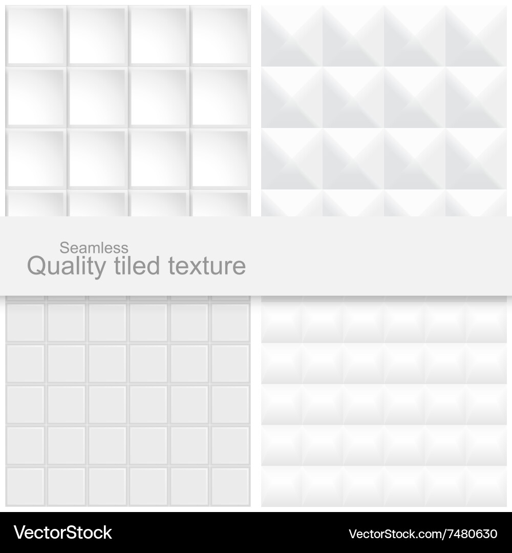 White Tile Textures - Seamless Pattern vector image