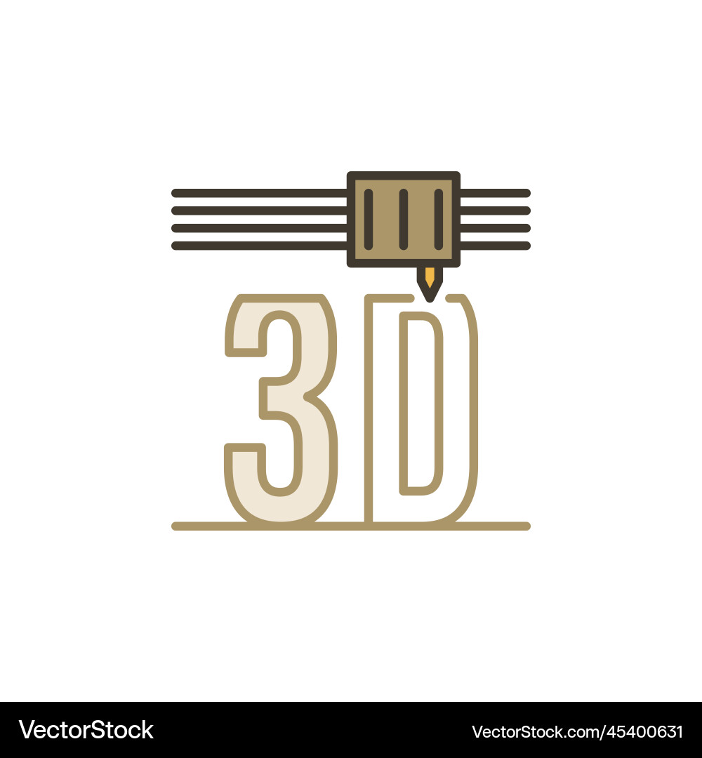 3D Printing Prototype Icon Vector Image