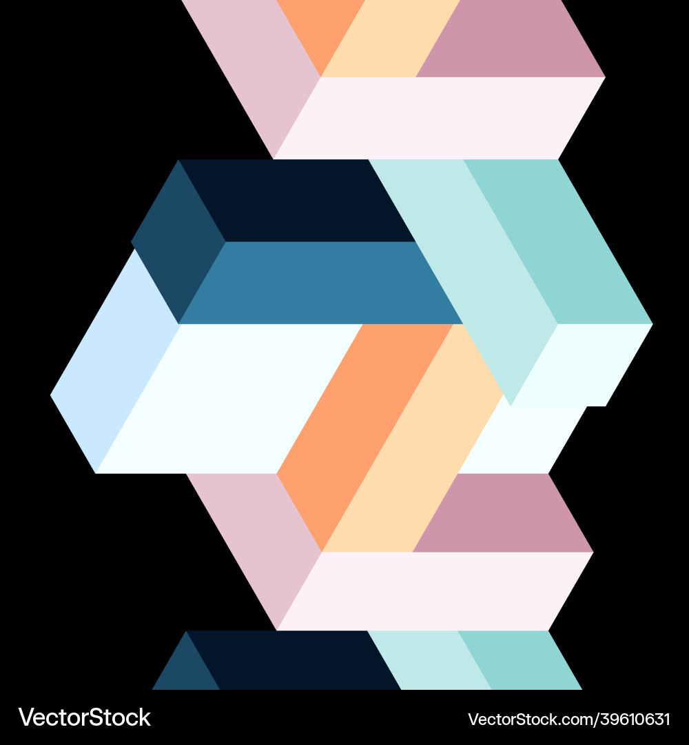 Abstract background 3d cubes cubic elements Abstract background 3d cubes cubic elements Vector Image