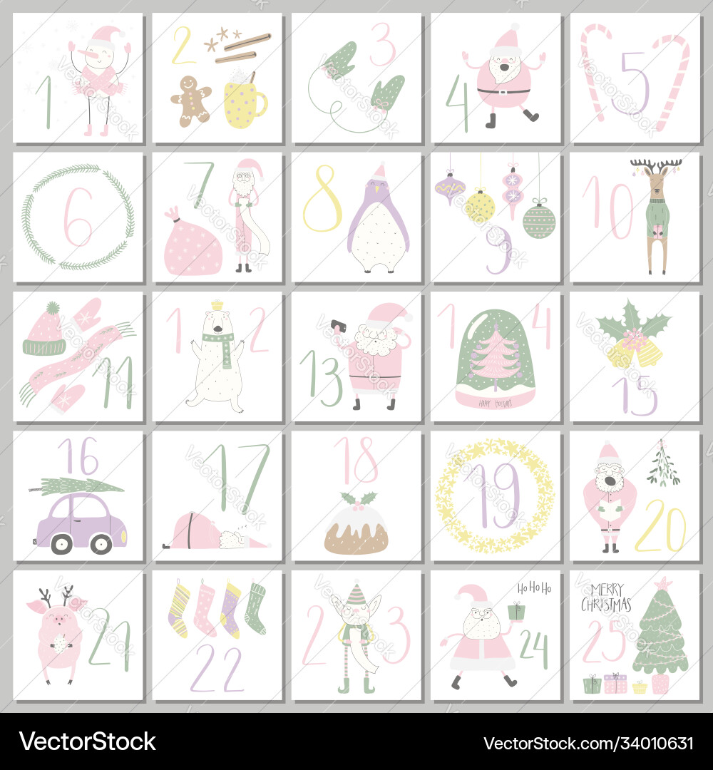 Advent calendar template Advent calendar template vector image