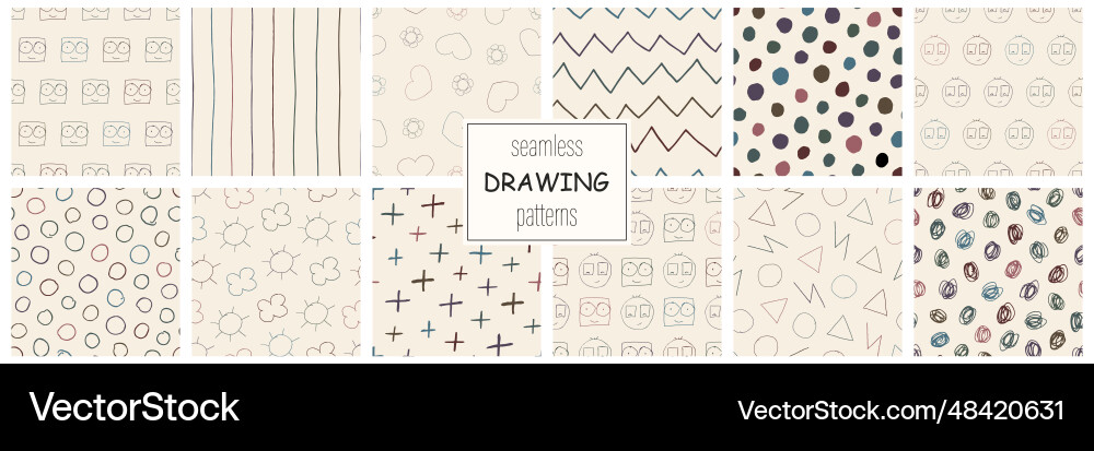 Collection of seamless colorful patterns Vector Image