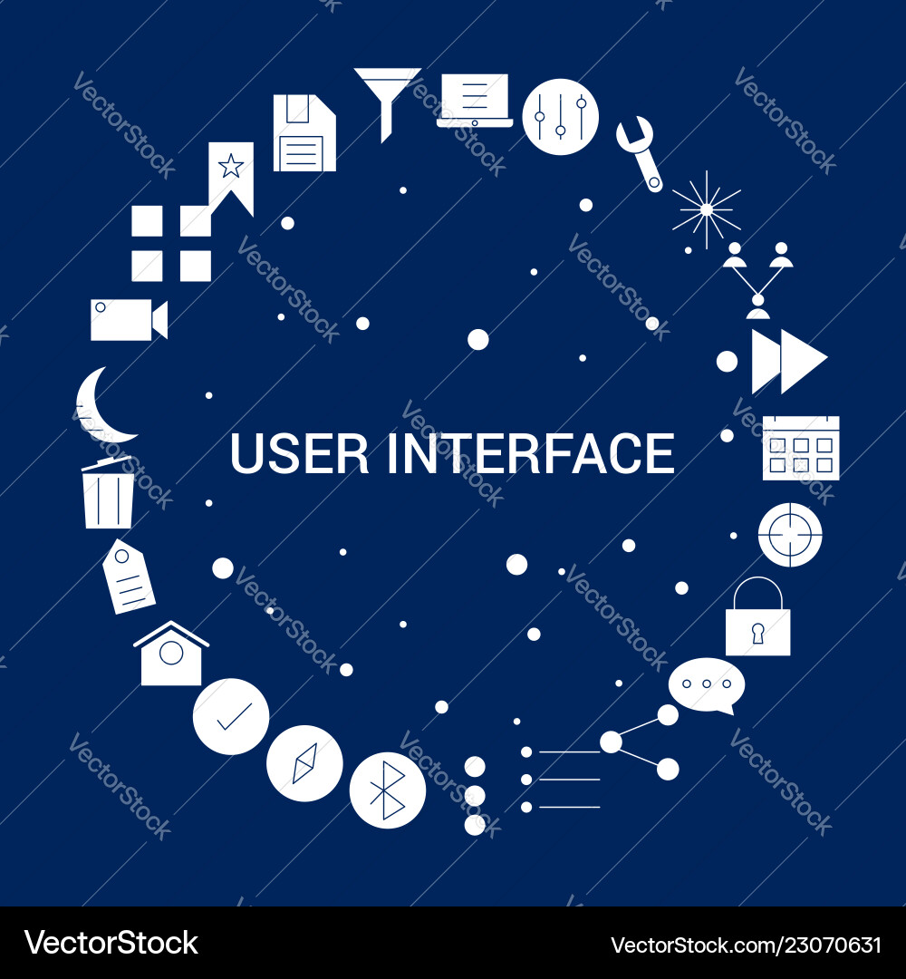 Creative user interface icon background Creative user interface icon background vector image