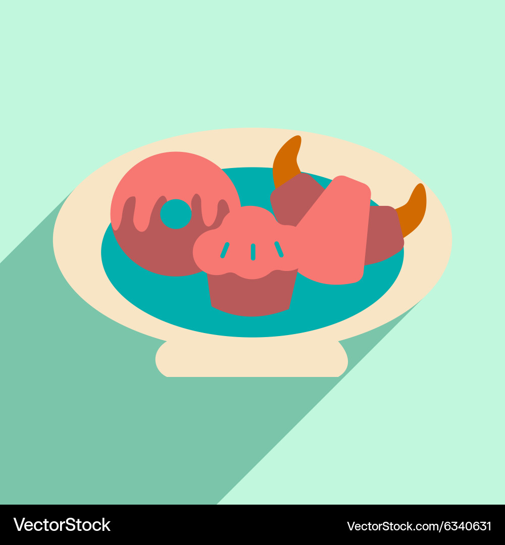Flat with shadow icon and mobile application Vector Image