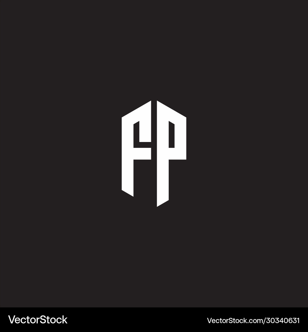 Fp logo monogram with hexagon shape style design vector image