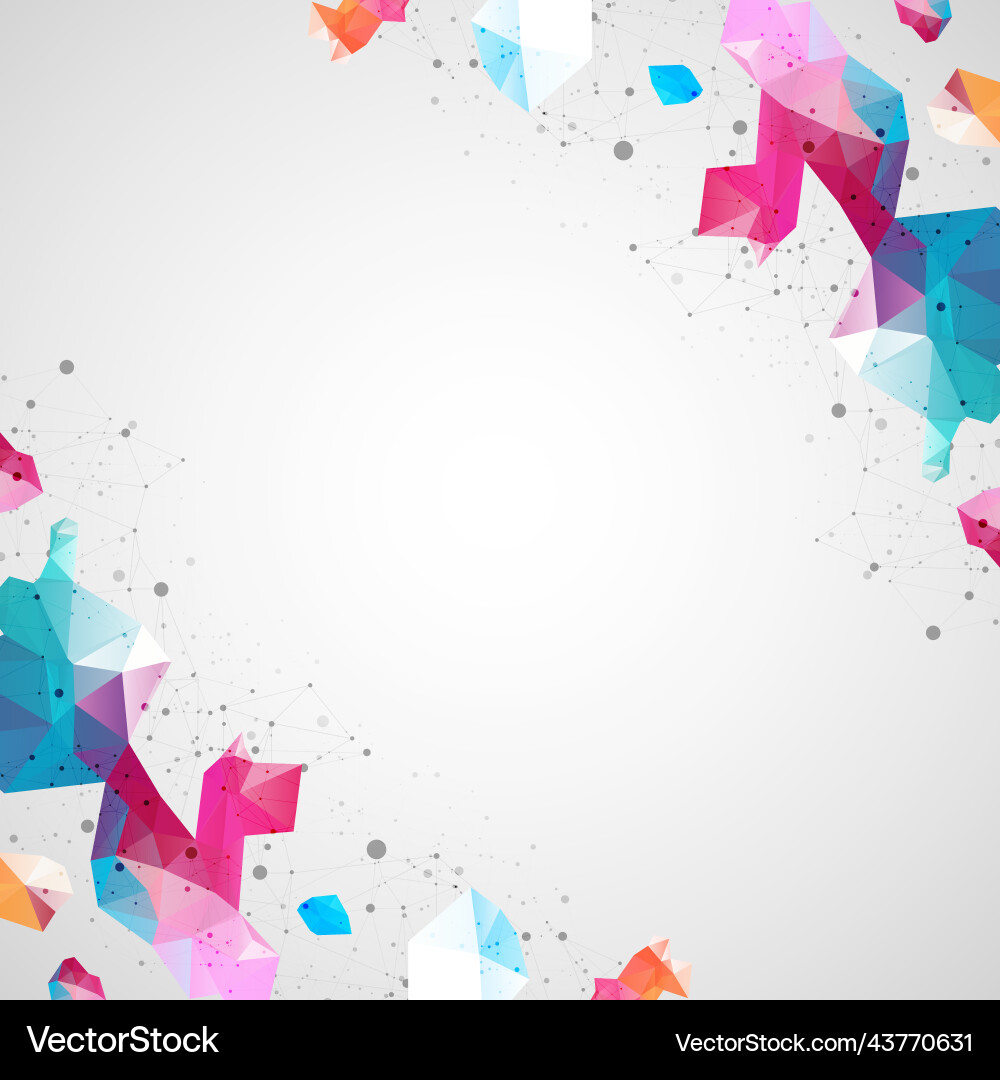 Futuristic Wireframe Plexus Background Vector Image