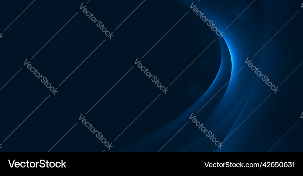 Glow curve line on dark blue abstract background vector image