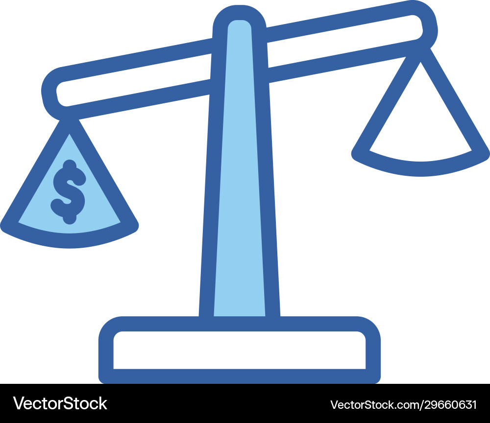 Isolated dollar inside scale line and fill style vector image