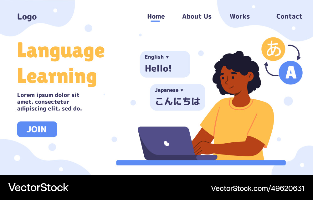 Learning computer language poster Learning computer language poster vector image