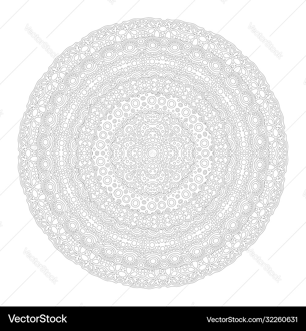 Line art for coloring book with round pattern Line art for coloring book with round pattern Vector Image