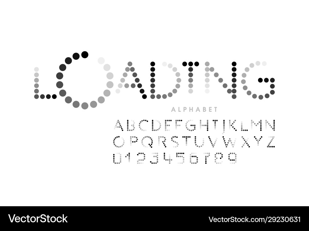 Loading bar style font alphabet letters Loading bar style font alphabet letters vector image