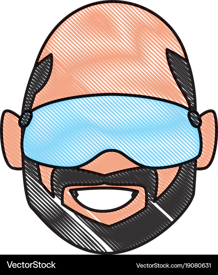 Man with winter googles face Vector Image