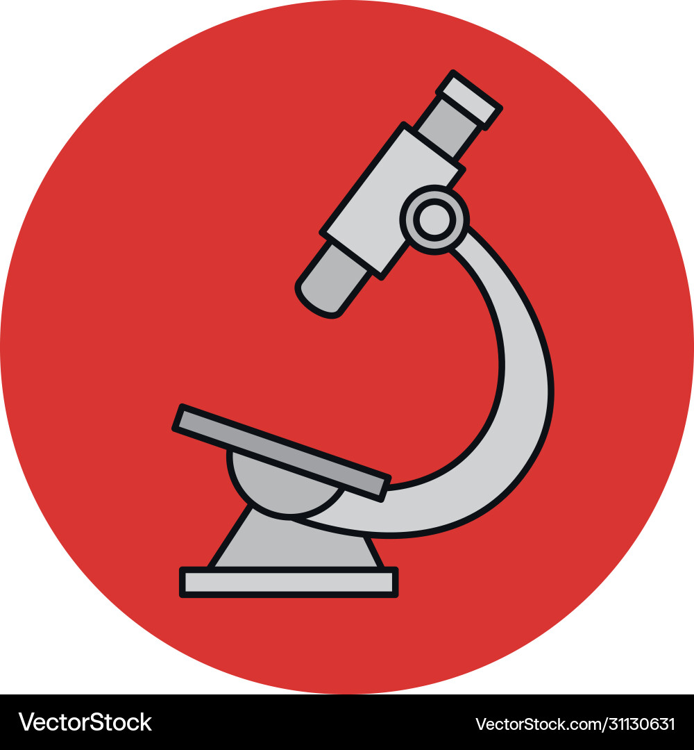 Microscope laboratory in frame circular Microscope laboratory in frame circular vector image