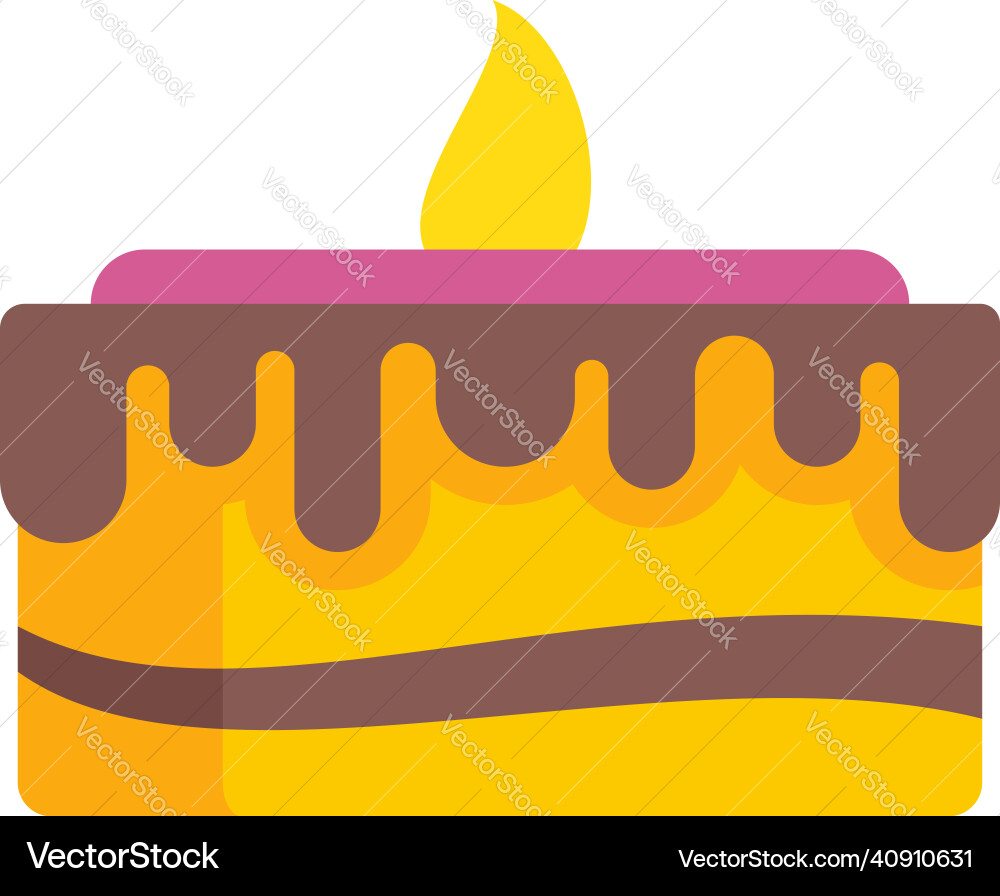 Party Kuchen Ikone flach isoliert Party Kuchen Ikone flach isoliert vektorbild
