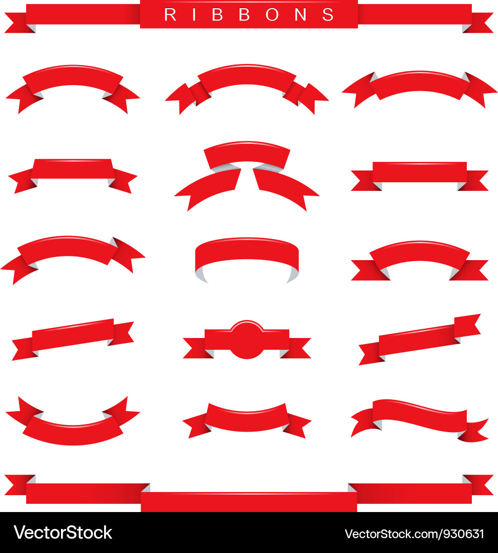 Red ribbons vector image