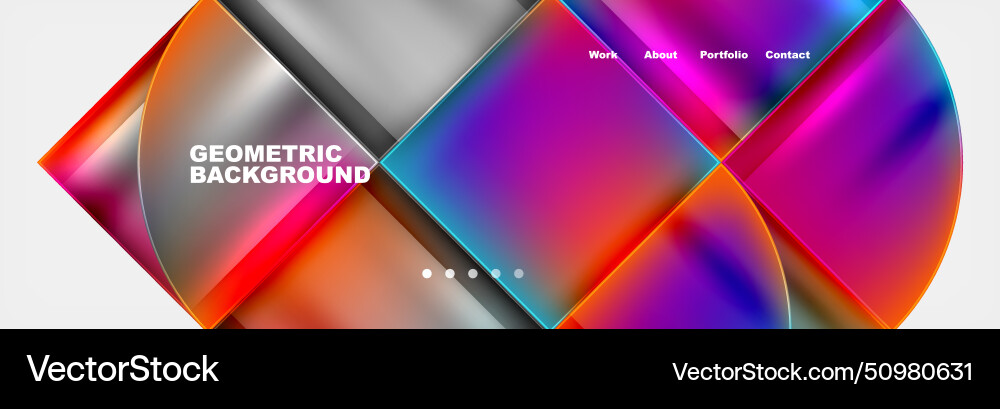 Round triangles and squares web site page template Vector Image