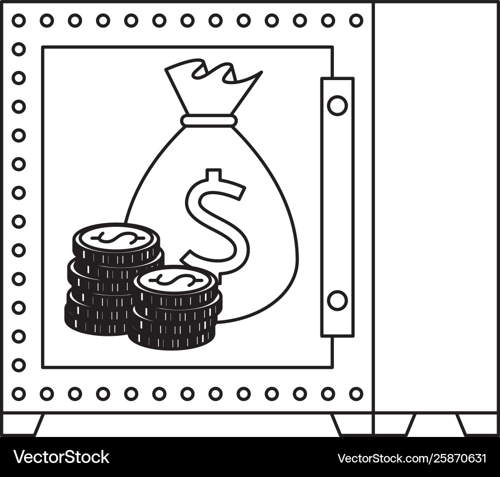 Safe box with bitcoin symbol Safe box with bitcoin symbol Vector Image