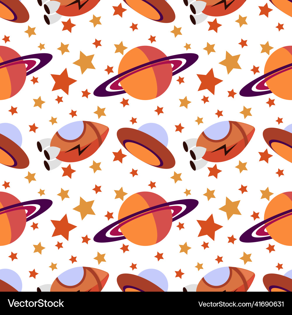 Seamless pattern with space theme Seamless pattern with space theme vector image