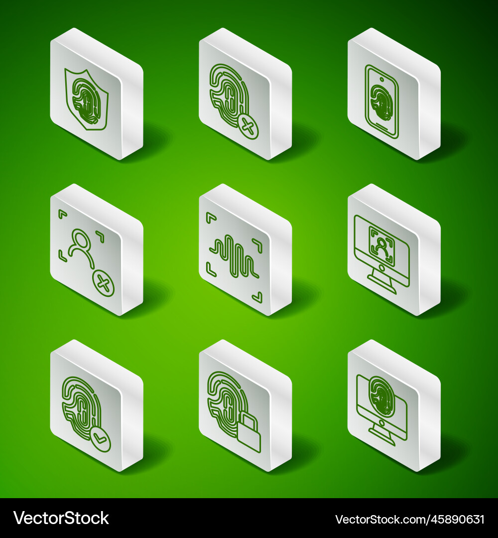 Set line monitor with fingerprint Set line monitor with fingerprint vector image