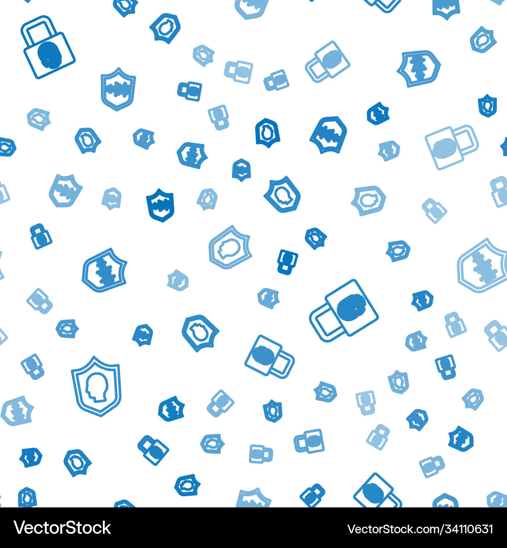 Set line user protection fingerprint with lock Set line user protection fingerprint with lock vector image