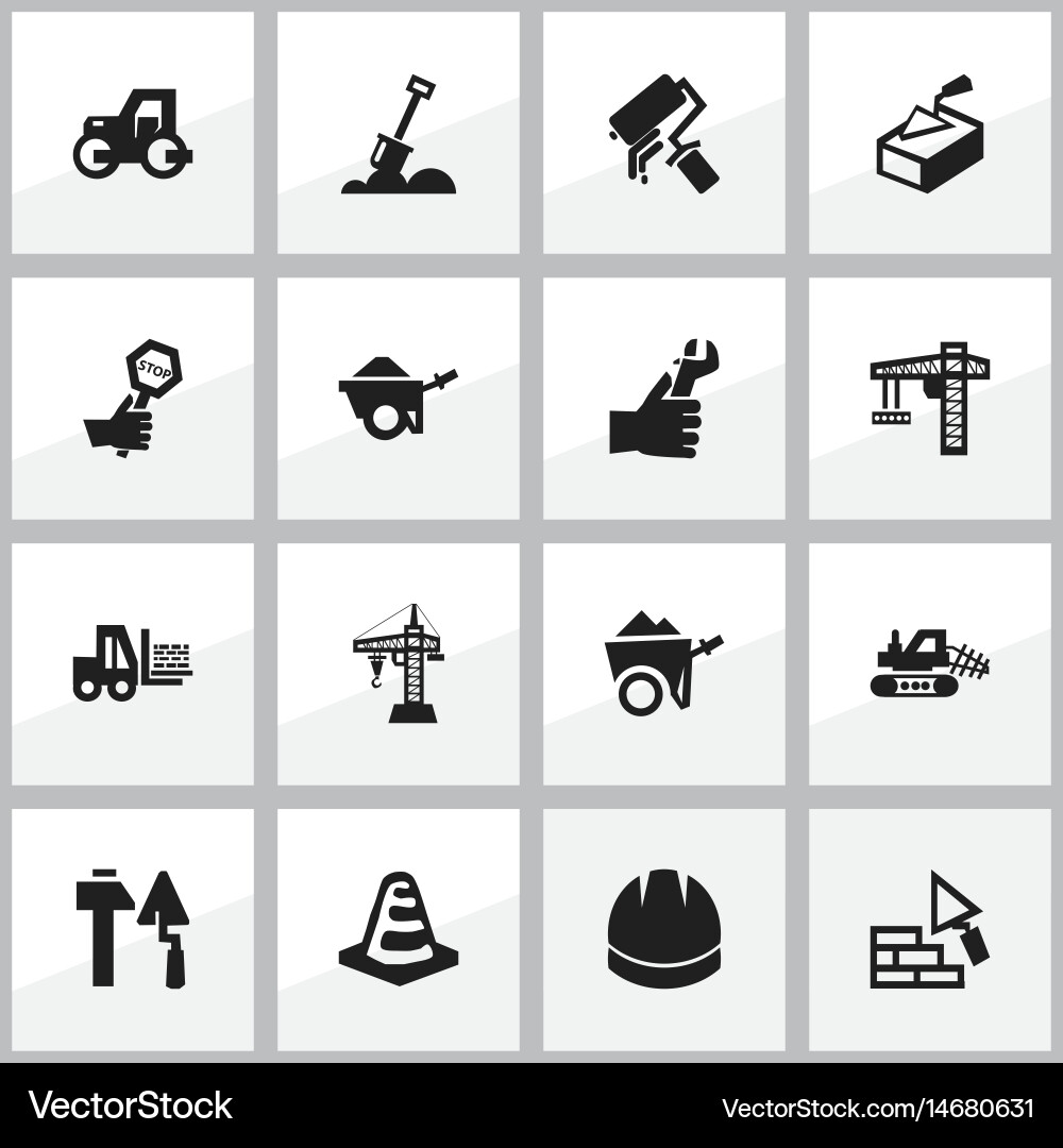 Set of 16 editable structure icons includes vector image