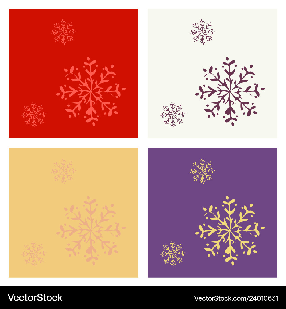 Set of snowflake icon sign design red background Vector Image