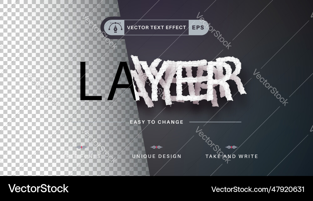 Set sticker - editable text effect font style vector image