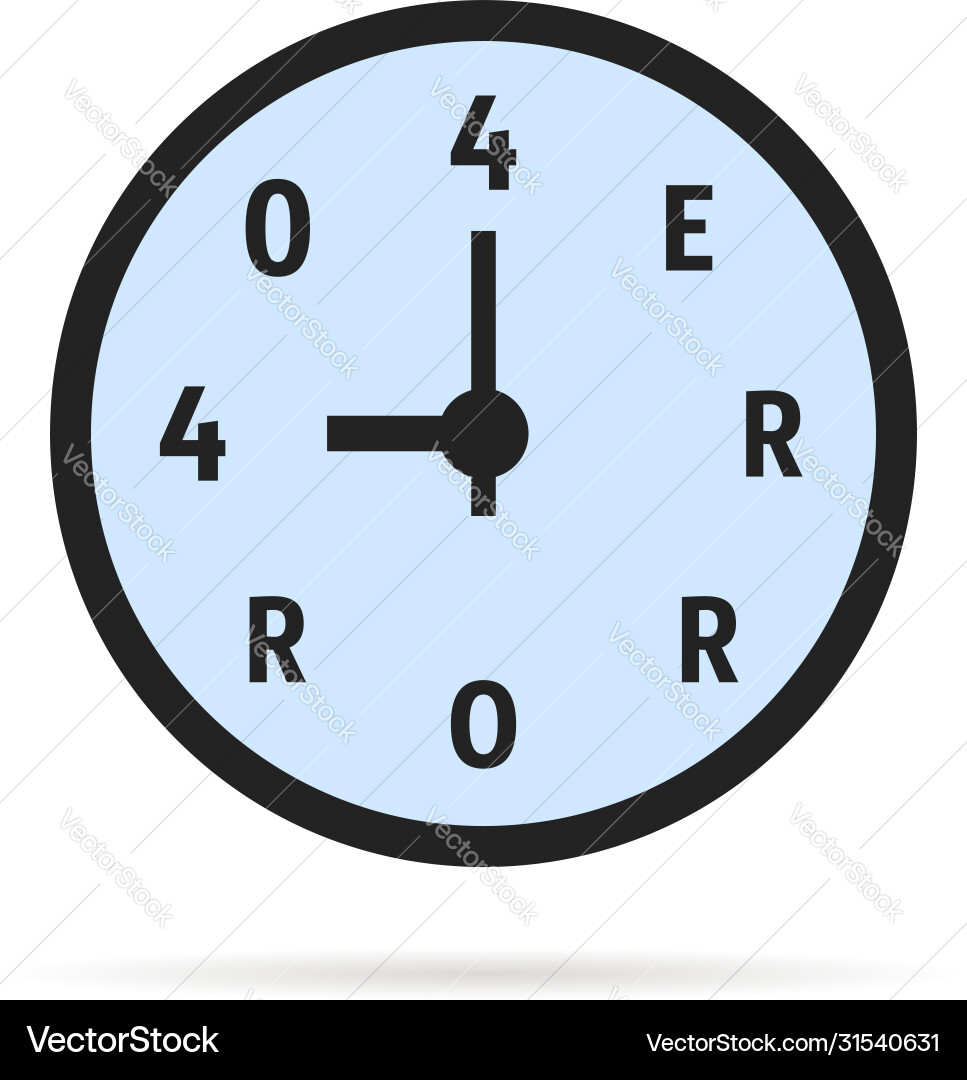 Simple 404 error on watch Simple 404 error on watch vector image