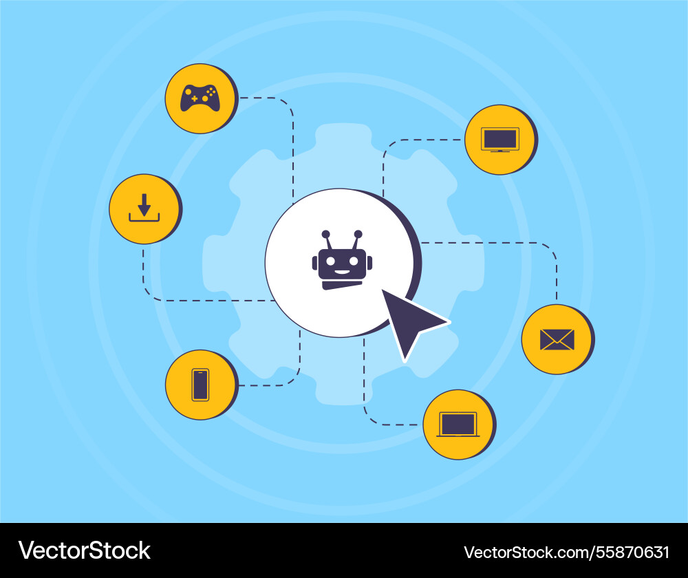 Smart ai hub for home devices integrating Vector Image