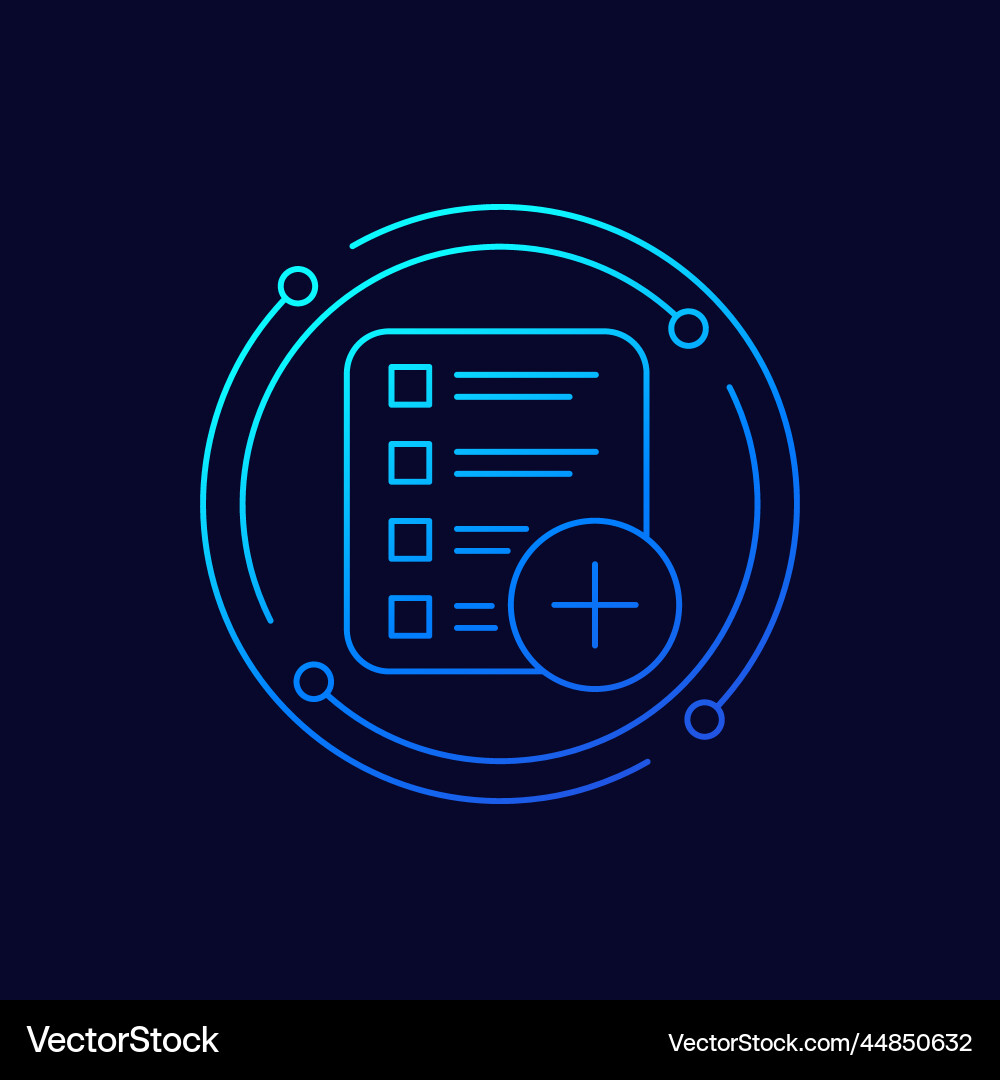Add new task line icon vector image