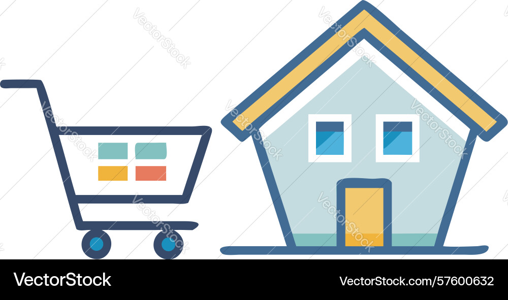 Add to home cart icon select your ideal property vector image
