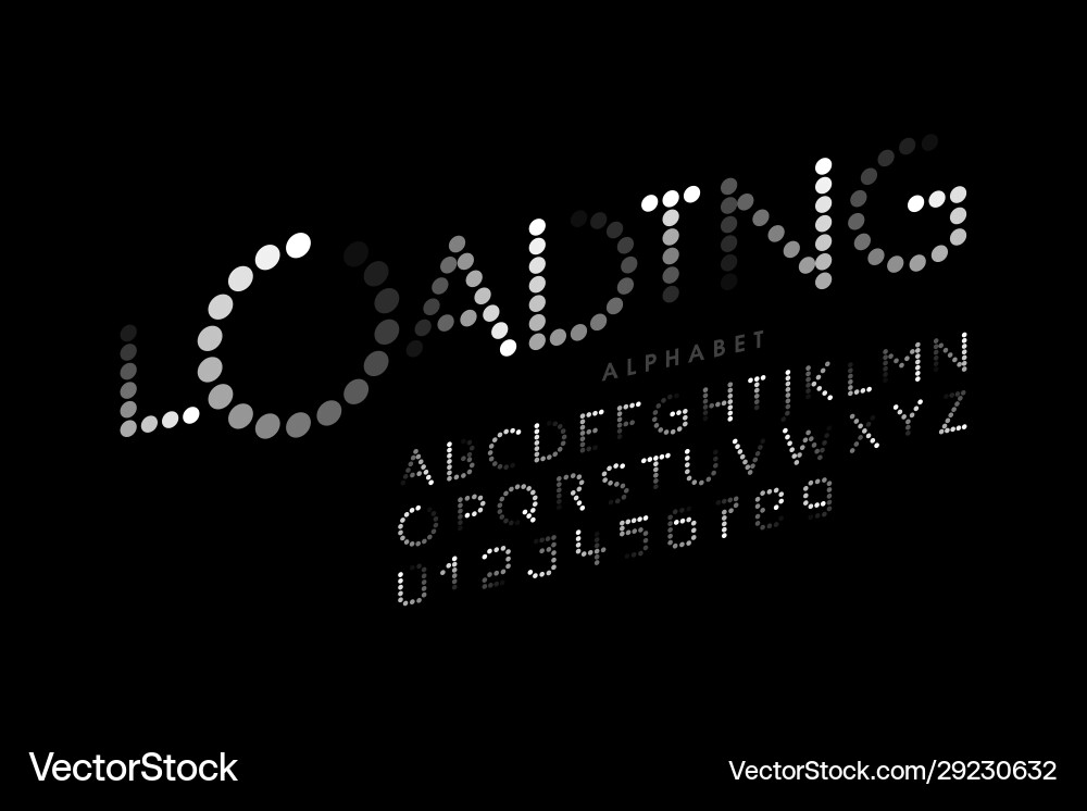 Alphabet Loading Bar Font vector image