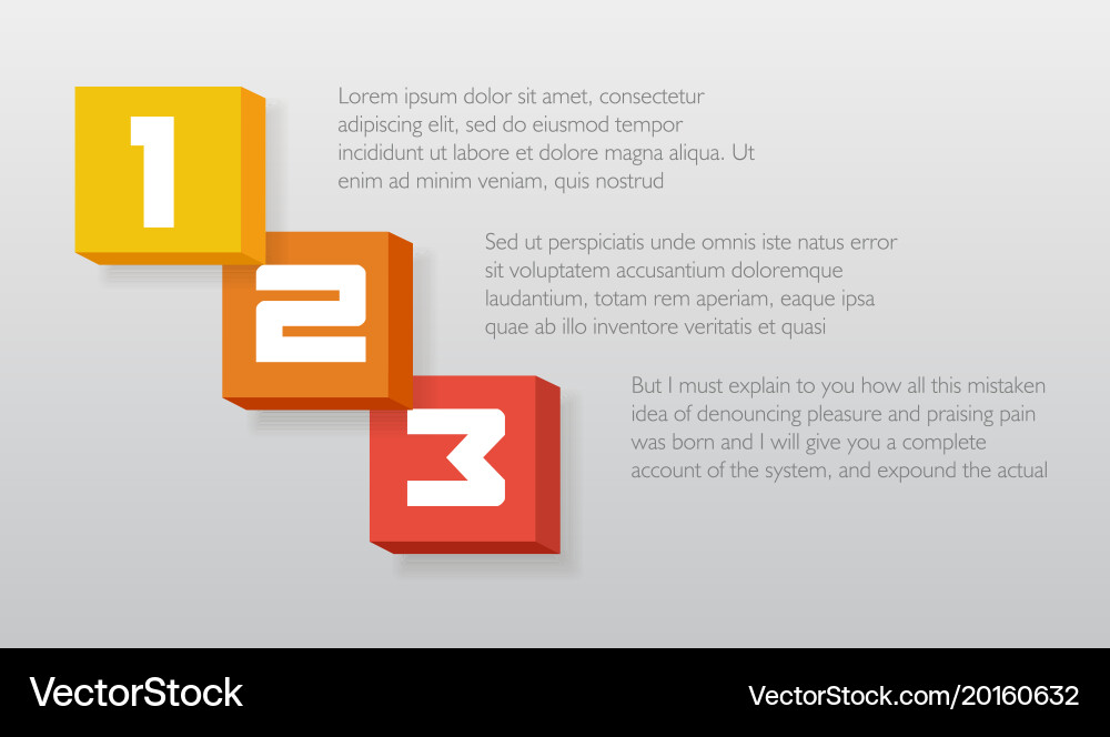 Blocks infographics element number text template Vector Image