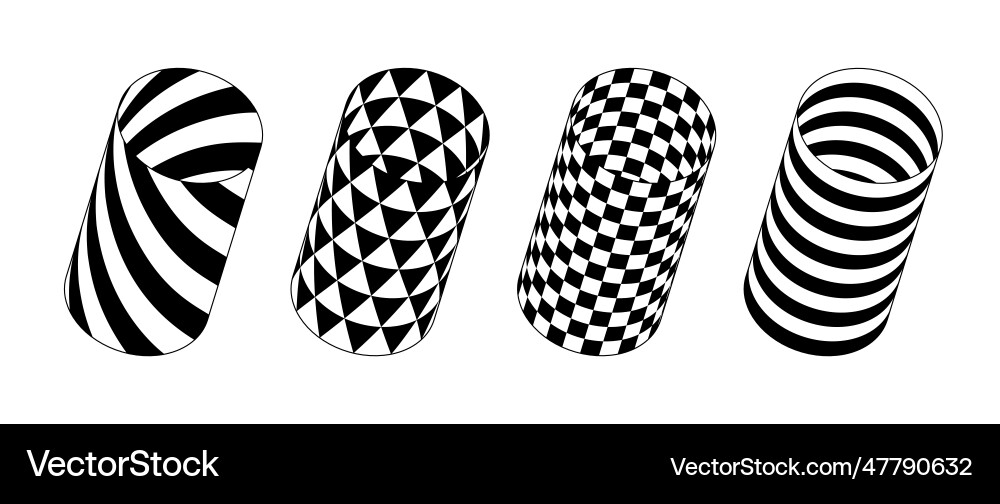 Collection of cylinder with different patterns Collection of cylinder with different patterns vector image