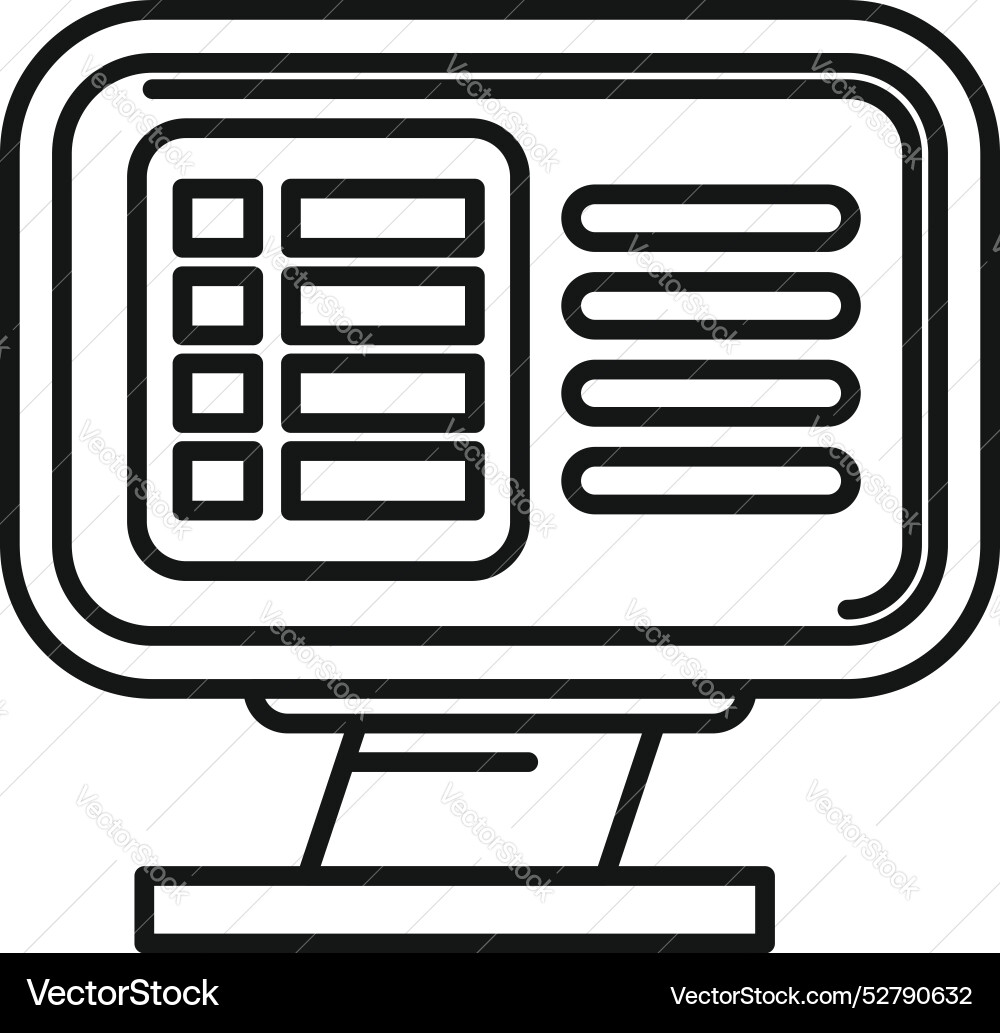 Computer monitor display showing spreadsheet data Computer monitor display showing spreadsheet data vector image