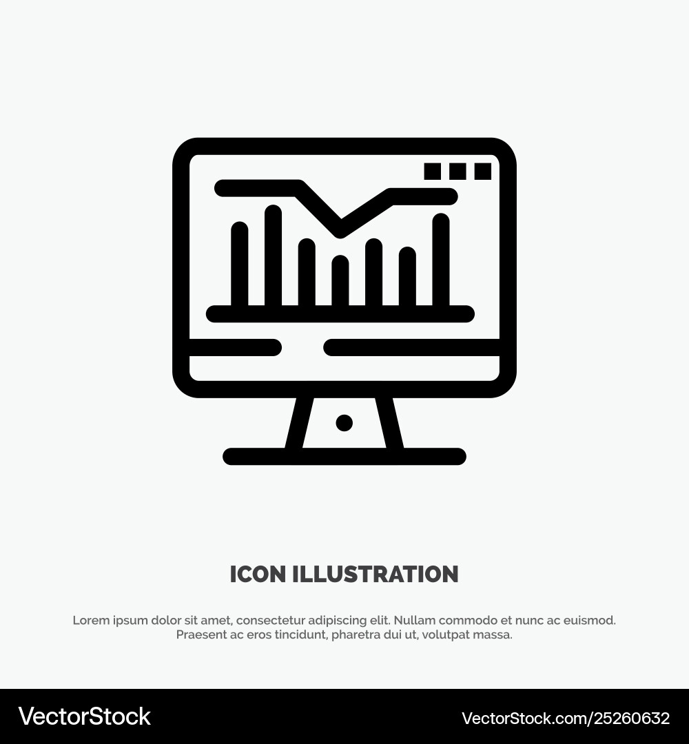Computer-Statistische Graphen überwachen Linie Symbol Vektorbild