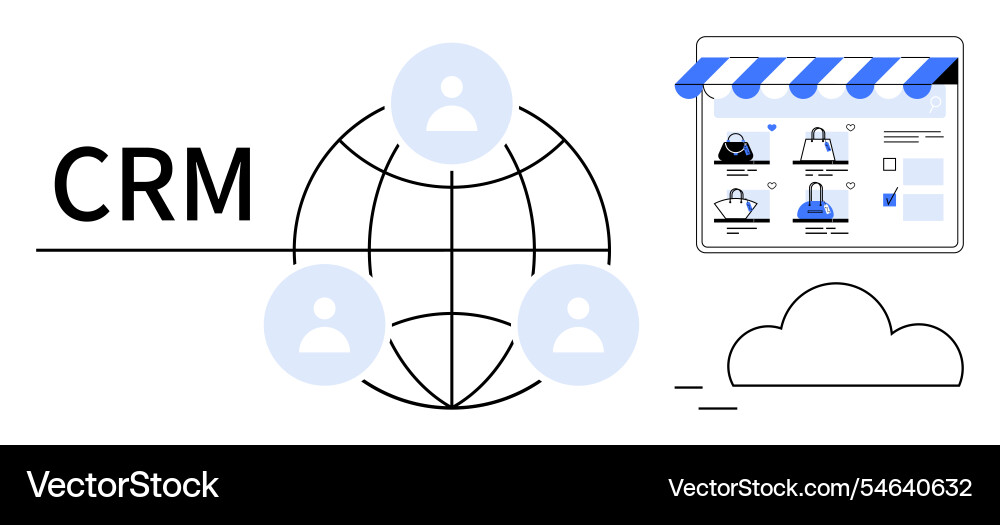Crm system integration and customer data Crm system integration and customer data vector image