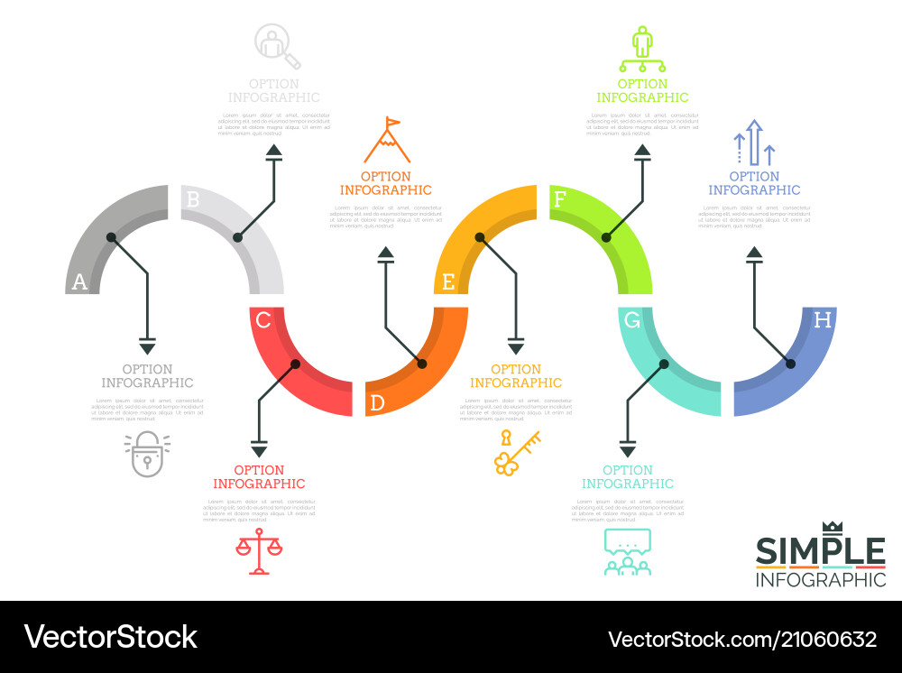 Eight Segmented Curve Infographic vector image