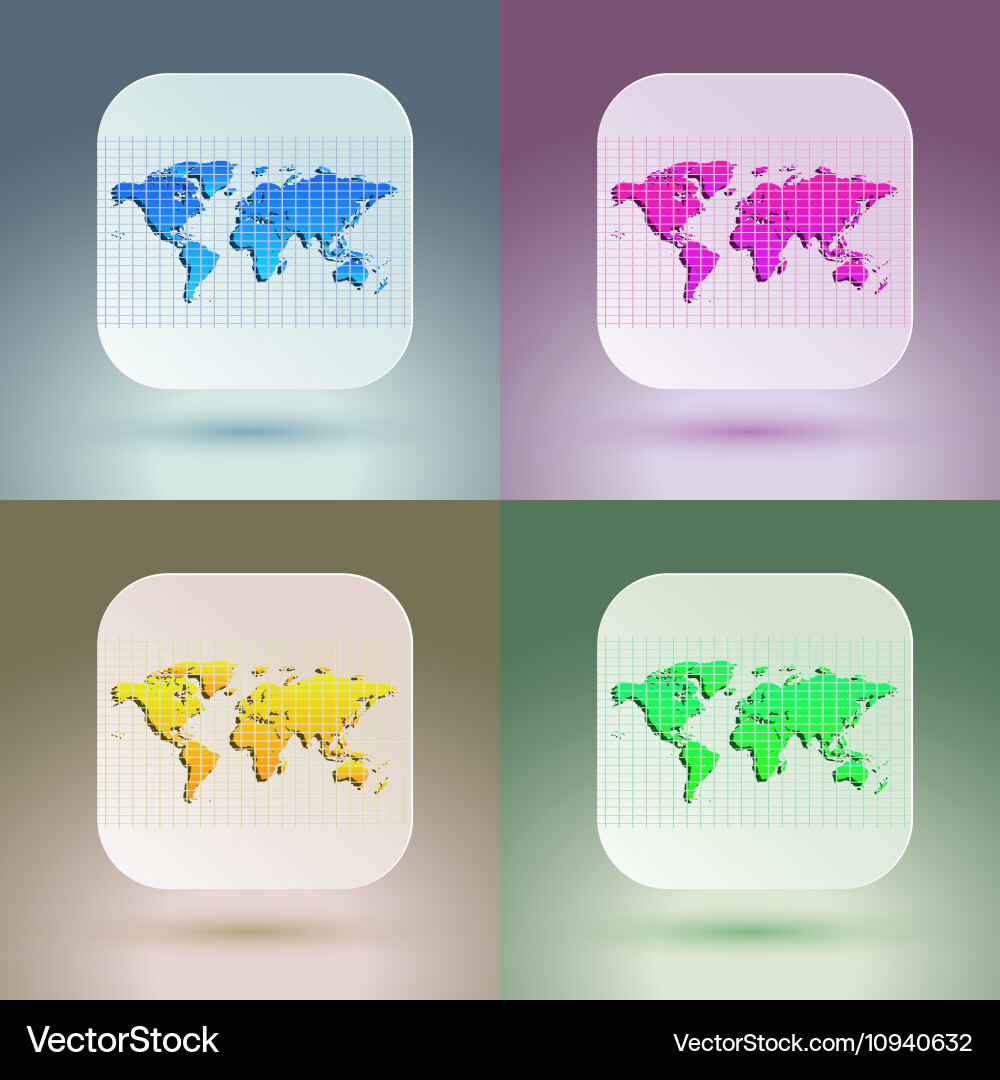 Flat map icon for application on soft background vector image
