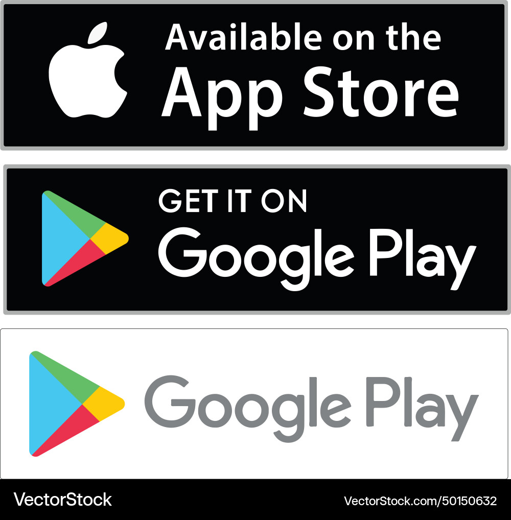 Google play button icons logo app Vector Image