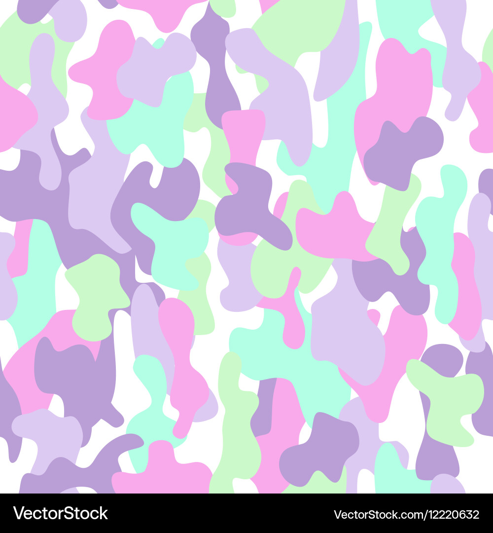 Green Camo Pattern - Seamless Vector Image