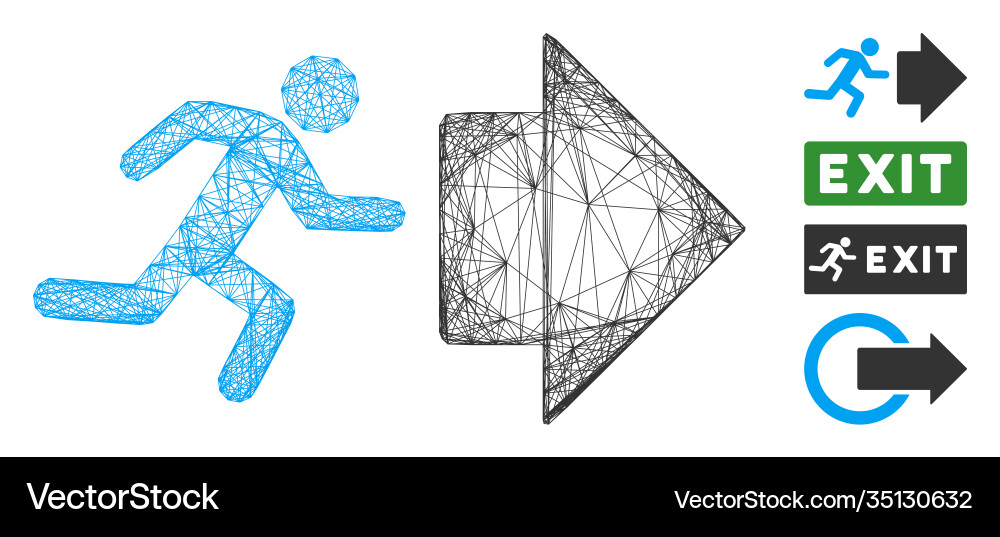 Linear exit direction mesh Vector Image