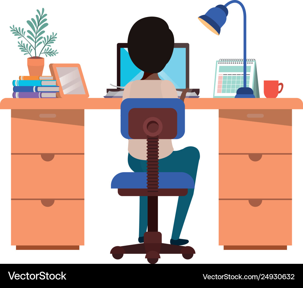 Man working in office avatar character Vector Image