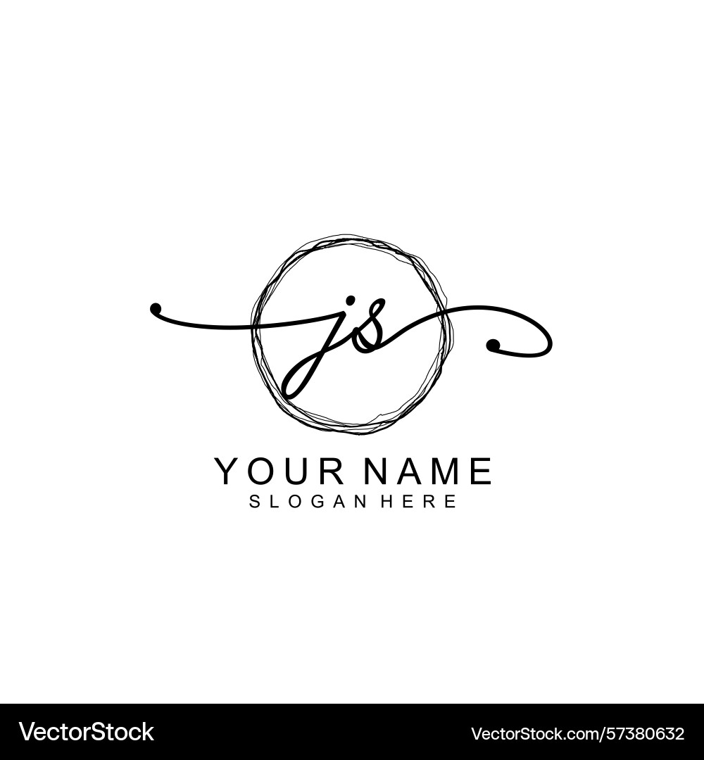 Modern handwritten js initial logo collection Vector Image