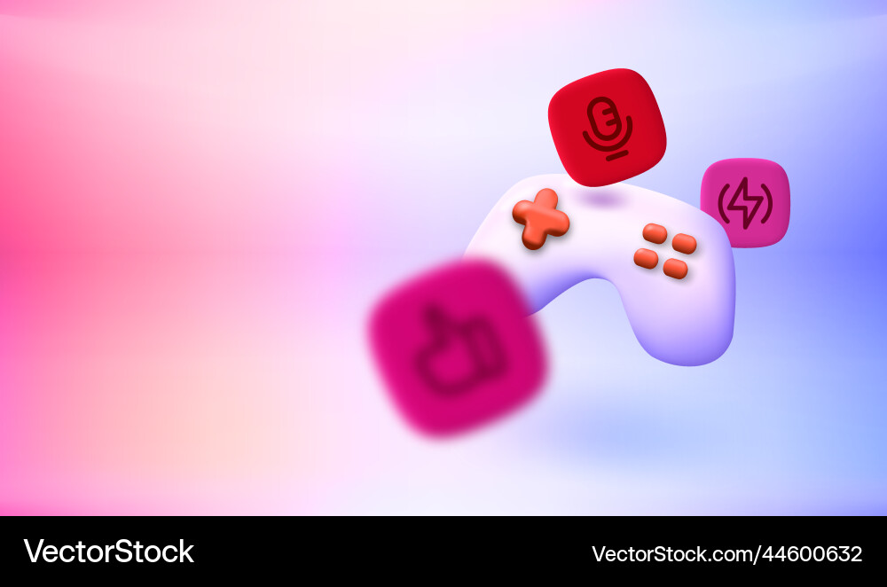Modern video game joystick with app icons 3d Modern video game joystick with app icons 3d vector image