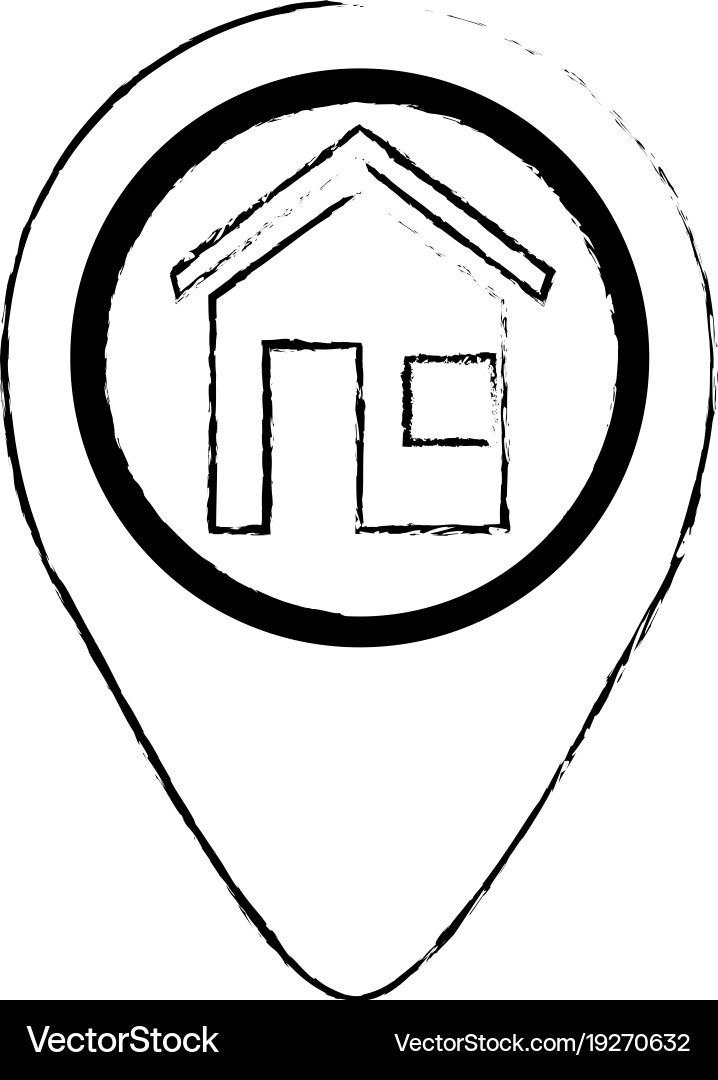 Pin pointer location with house Vector Image