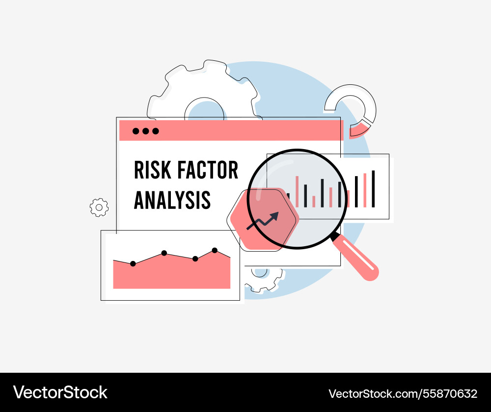 Risk factor analysis and prediction model vector image