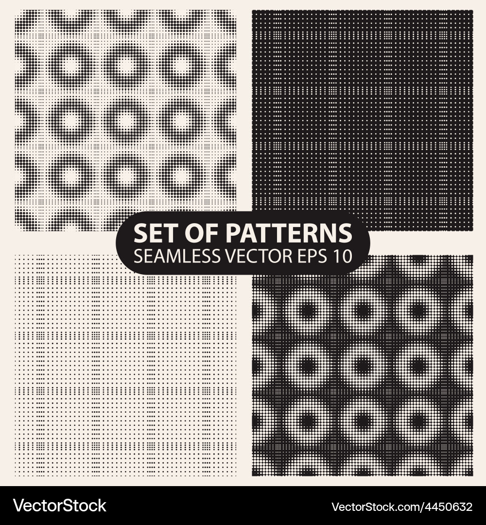 Set of seamless knitted patterns graphics Vector Image