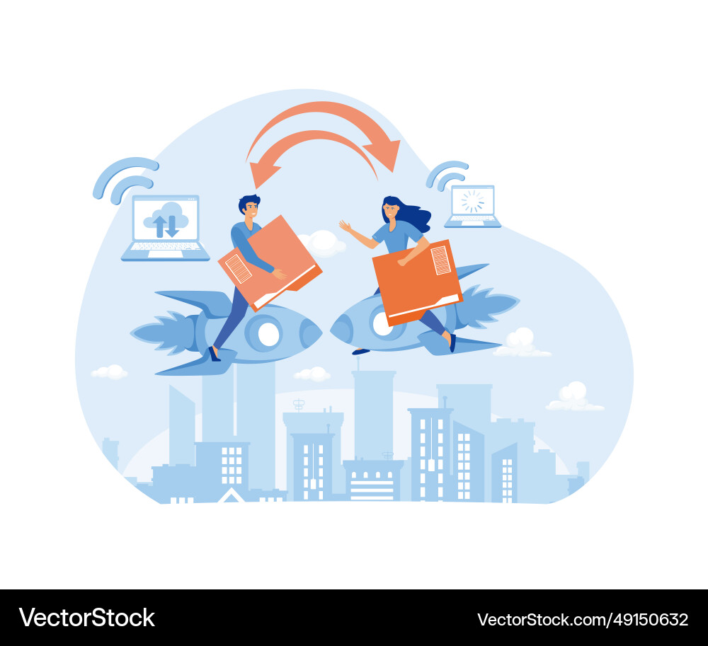 Sharing file transferred encrypted form vector image