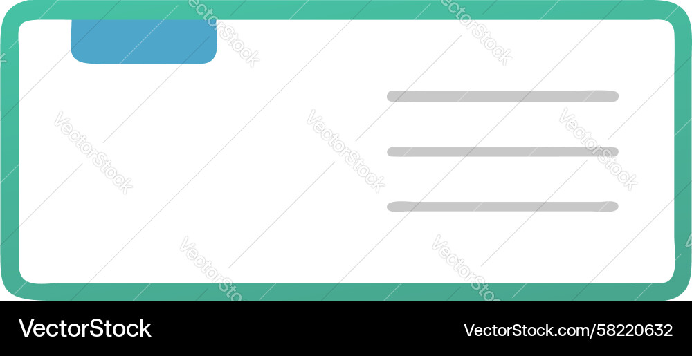 Simple Green Text Box with Line Vector Image