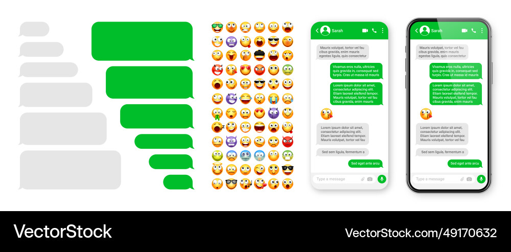 Smartphone messaging app user interface design Smartphone messaging app user interface design vector image